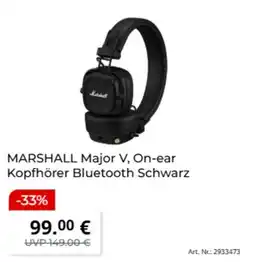 MediaMarkt MARSHALL Major V, On-ear Kopfhörer Bluetooth Schwarz Angebot