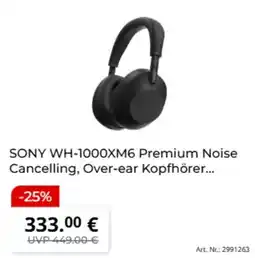 MediaMarkt SONY WH-1000XM6 Premium Noise Cancelling, Over-ear Kopfhörer... Angebot