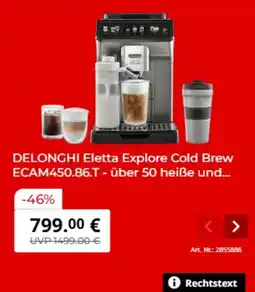 MediaMarkt DELONGHI Eletta Explore Cold Brew Angebot