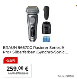 MediaMarkt BRAUN 9667CC Rasierer Series 9 Pro+ Silberfarben Angebot