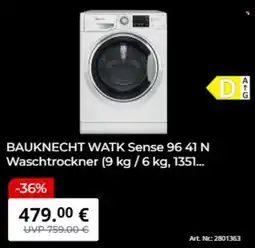 MediaMarkt BAUKNECHT WATK Sense 96 41 N Waschtrockner Angebot