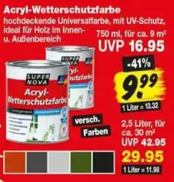 Repo Markt SUPER NOVA Acryl-Wetterschutzfarbe Angebot
