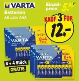 Repo Markt VARTA Batterien AA oder AAA Angebot