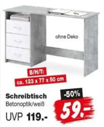 Repo Markt Schreibtisch Betonoptik/weiß Angebot