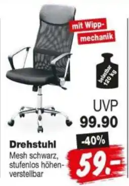 Repo Markt Drehstuhl Mesh schwarz Angebot