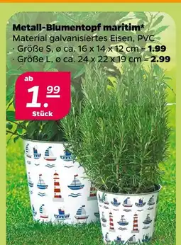 Netto Metall-blumentopf maritim größe s Angebot