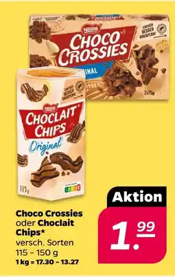 Netto Nestlé choco crossies oder choclait chips Angebot