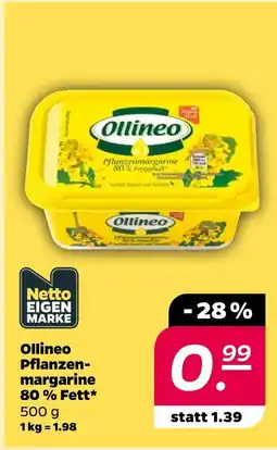 Netto Ollineo pflanzenmargarine Angebot