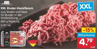 Netto Marken-Discount XXL Rinder Hackfleisch 800g Angebot