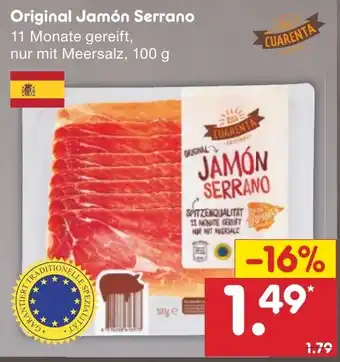 Netto Marken-Discount Original Jamón Serrano 100g Angebot