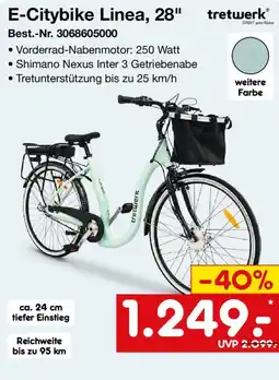 Netto Marken-Discount E-Citybike Linea, 28" tretwerk Angebot