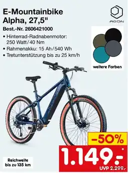 Netto Marken-Discount E-Mountainbike Alpha, 27,5" AGON Angebot