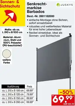 Netto Marken-Discount Senkrechtmarkise Barbados JUSKYS Angebot