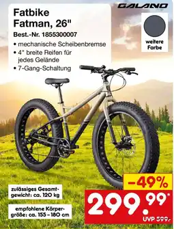 Netto Marken-Discount Fatbike Fatman, 26" GALANO Angebot