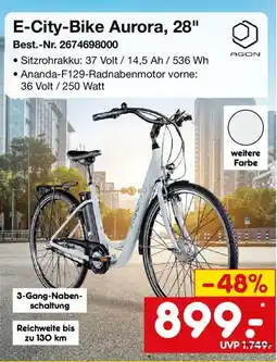 Netto Marken-Discount E-City-Bike Aurora, 28" AGON Angebot