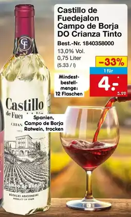 Netto Marken-Discount Castillo de Fuedejalon Campo de Borja DO Crianza Tinto Angebot
