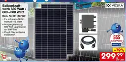 Netto Marken-Discount Balkonkraftwerk 830 Watt / 600-800 Watt VESKA Angebot