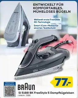 Euronics Berlet BRAUN SI 5188 BK FreeStyle 5 Dampfbügeleisen Angebot
