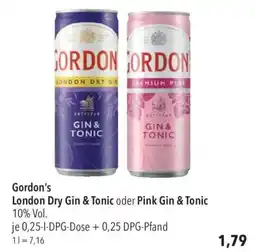 CITTI Markt Gordon's London Dry Gin & Tonic oder Pink Gin & Tonic Angebot