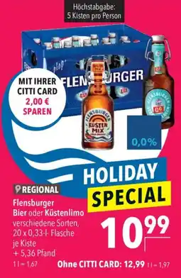 CITTI Markt Flensburger Bier oder Küstenlimo Angebot