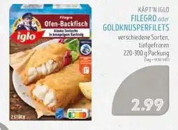 Edeka Struve KÄPT'N IGLO FILEGRO oder GOLDKNUSPERFILETS Angebot