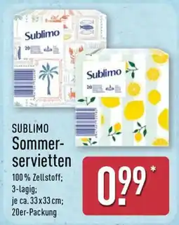Aldi Nord Sublimo Sommerservietten Angebot