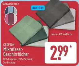 Aldi Nord CROFTON Mikrofaser-Geschirrtücher Angebot