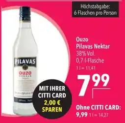 CITTI Markt Ouzo Pilavas Nektar Angebot