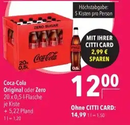 CITTI Markt Coca-Cola Original oder Zero Angebot
