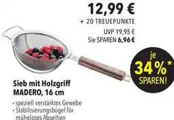 CITTI Markt Gefu Sieb mit Holzgriff MADERO 16 cm Angebot