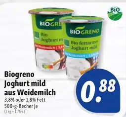 Nah & Frisch Biogreno Joghurt mild aus Weidemilch Angebot