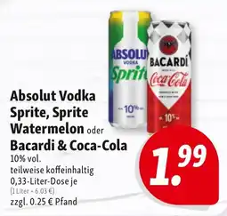 Nah & Frisch Absolut Vodka Sprite Angebot