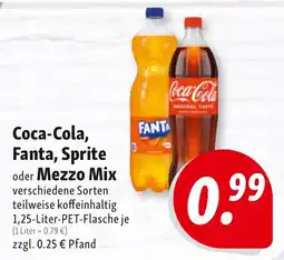 Nah & Frisch Coca-Cola, Fanta, Sprite oder Mezzo Mix Angebot