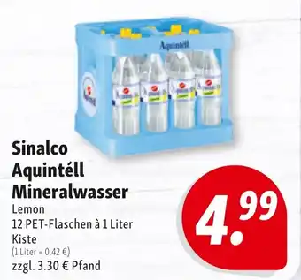 Nah & Frisch Sinalco Aquintéll Mineralwasser Angebot