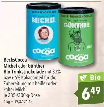 CITTI Markt BecksCocoa Michel oder Günther Bio Trinkschokolade Angebot