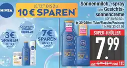 E-Center Sonnenmilch, -spray oder Gesichtssonnencreme Angebot