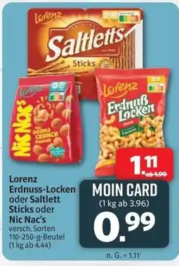 Markant Lorenz Erdnuss-Locken oder Saltlett Sticks oder Nic Nac's Angebot