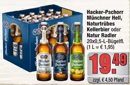 Profi Getränke Hacker-Pschorr Münchner Hell, Naturtrübes Kellerbier oder Natur Radler Angebot