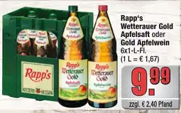 Profi Getränke Rapp's Wetterauer Gold Apfelsaft oder Gold Apfelwein Angebot