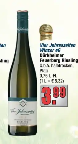 Profi Getränke Vier Jahreszeiten Winzer eG Dürkheimer Feuerberg Riesling Angebot