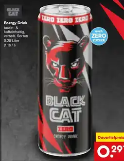 Netto Marken-Discount BLACK CAT Energy Drink ZERO Angebot