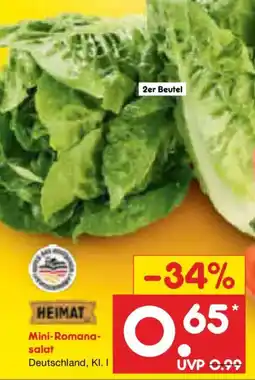 Netto Marken-Discount HEIMAT Mini-Romana-salat Angebot