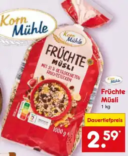 Netto Marken-Discount Korn Mühle Früchte Müsli Angebot