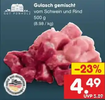 Netto Marken-Discount Gulasch gemischt vom Schwein und Rind Angebot