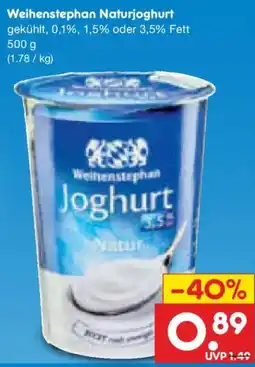 Netto Marken-Discount Weihenstephan Naturjoghurt Angebot