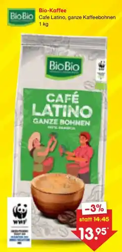 Netto Marken-Discount BioBio Café Latino, ganze Kaffeebohnen Angebot