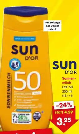 Netto Marken-Discount sun D'OR Sonnenmilch Angebot