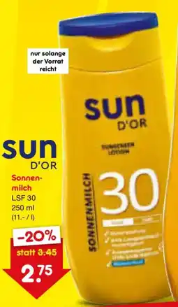 Netto Marken-Discount sun D'OR Sonnenmilch Angebot