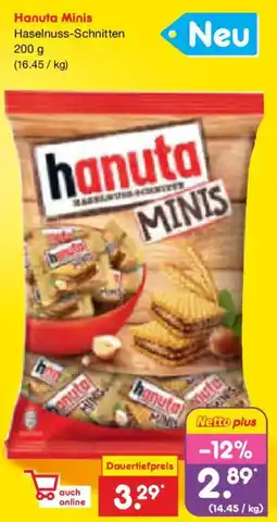 Netto Marken-Discount Hanuta Minis Haselnuss-Schnitten Angebot