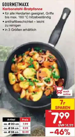 Netto Marken-Discount GOURMETMAXX Karbonstahl-Bratpfanne Angebot